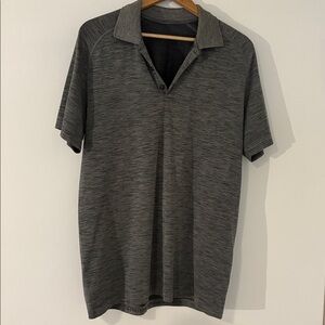 Lululemon Size Large Men's Dark Gray Metal Tech Polo Shirt